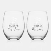 何ファンシーも愛し結婚ない ステムなしワイングラス (正面)