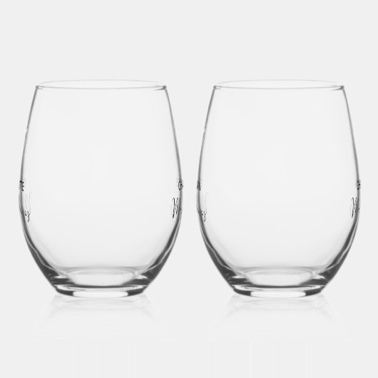 何ファンシーも愛し結婚ない ステムなしワイングラス (左)