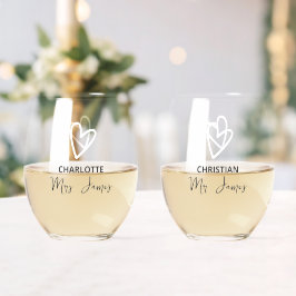 何ファンシーも愛し結婚ない ステムなしワイングラス