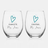 何ファンシーも愛し結婚ない ステムなしワイングラス (正面)