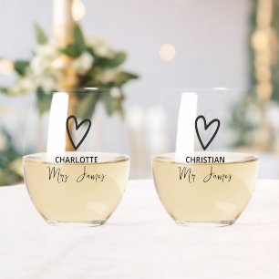 何ファンシーも愛し結婚ない ステムなしワイングラス