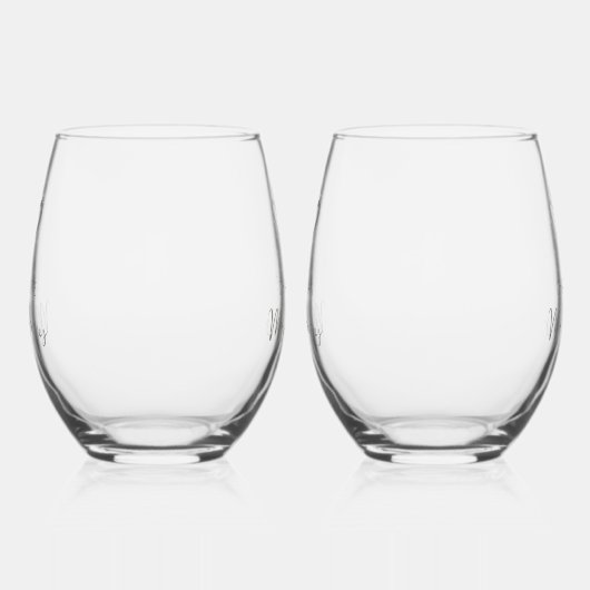 何ファンシーも愛し結婚ない ステムなしワイングラス (左)