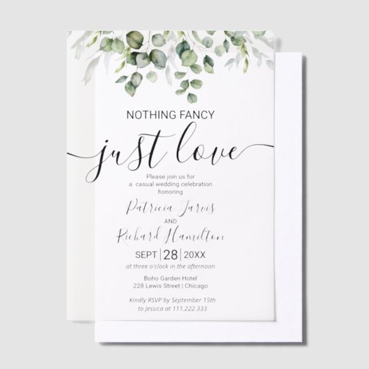 何ファンシーも愛し結婚ない ベラム紙招待状 (オフセット)