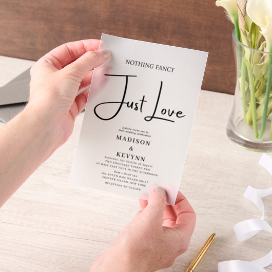 何ファンシーも愛し結婚ない ベラム紙招待状 (ポータブル)