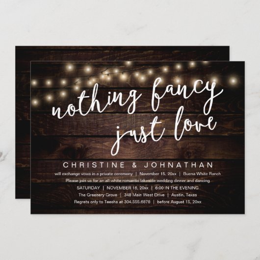 何ファンシーも愛のディナ素朴結婚ー 招待状 (正面/裏面)