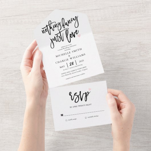 何ファンシーも愛カジュアルす結婚るお祝い オールインワン招待状 (貼ってはがせる)