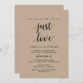 何ファンシーも愛、黒、駆け落ちパーティー 招待状 (正面/裏面)