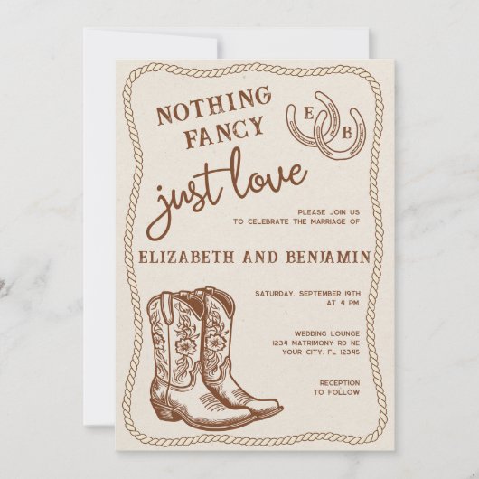 何ファンシーも西の蹄鉄を愛し結婚ない 招待状 (正面)