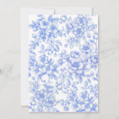 何フランスのか青いフローラブライダルシャワー 招待状 (裏面)