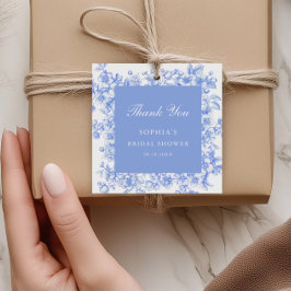 何フランスのか青いブライダルシャワーありがとう フェイバータグ