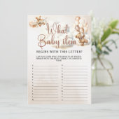 何ベビーアイテムALPHABET赤ちゃんシャワーゲームかわいいクマ 招待状 (スタンド正面)