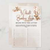 何ベビーアイテムALPHABET赤ちゃんシャワーゲームかわいいクマ 招待状 (正面/裏面)