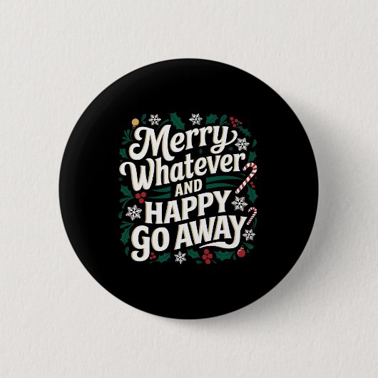 何メリーでも幸せなクリスマス遠くにQおもしろい 缶バッジ (正面)