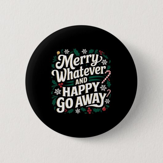 何メリーでも幸せなクリスマス遠くにQおもしろい 缶バッジ (正面)