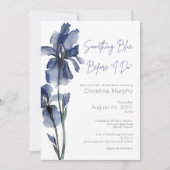 何モダンかブルーアイリスブライダルシャワー 招待状 (正面)