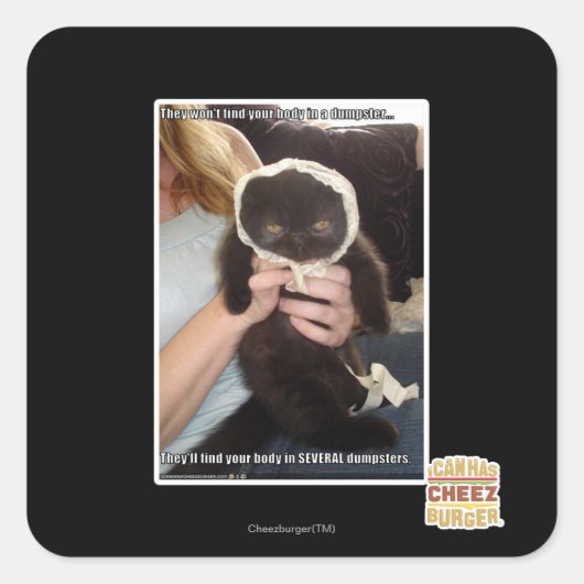 何人かのゴミ箱に スクエアシール (正面)