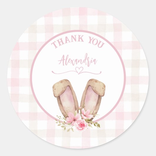 何人かのバニーがピンクの女の子を1つ回している ラウンドシール (正面)