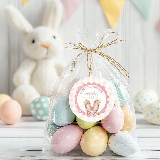 何人かのバニーがピンクの女の子を1つ回している ラウンドシール