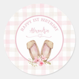 何人かのバニーがピンクの女の子を1つ回している ラウンドシール