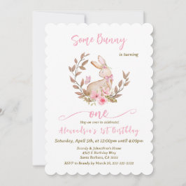 何人かのバニーがピンクの女の子を1つ回している 招待状