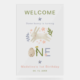 何人かのバニーが1人の女の子を回している1st誕生日パーティー アクリルサイン