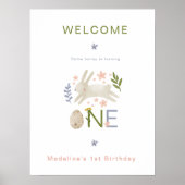 何人かのバニーが1人の女の子を1歳の誕生日に回している ポスター (正面)