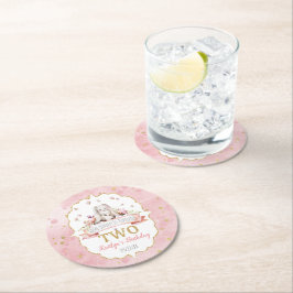 何人かのバニーが2歳の誕生日を迎える ラウンドペーパーコースター