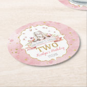 何人かのバニーが2歳の誕生日を迎える ラウンドペーパーコースター (アングル)