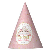 何人かのバニーが3歳の誕生日を迎える パーティーハット (正面)