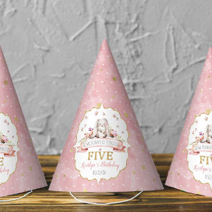 何人かのバニーが5誕生日を回っている パーティーハット