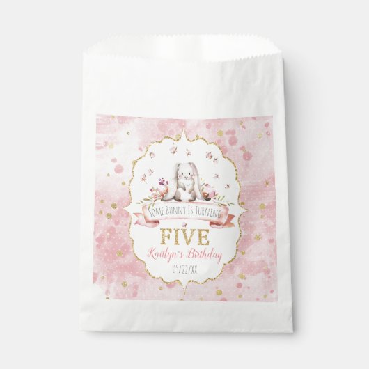 何人かのバニーが5誕生日を回っている フェイバーバッグ (正面)