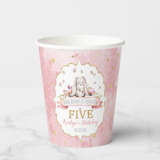 何人かのバニーが5誕生日を回っている 紙コップ (裏面)