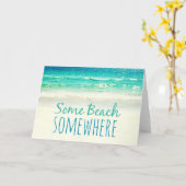 何人かのビーチがどこかの写真カード カード (黄色い花)