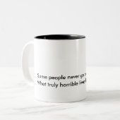 何人かの人々決してチャールズ熱狂するにBukowskiマグ行きません ツートーンマグカップ (正面左)