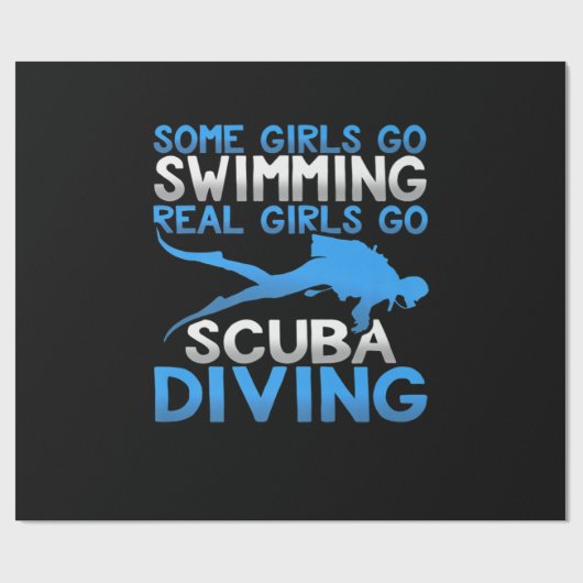 何人かの女の子のように泳ぐ実在女の子はスキューバダイビングに行く ラッピングペーパー (フラット)