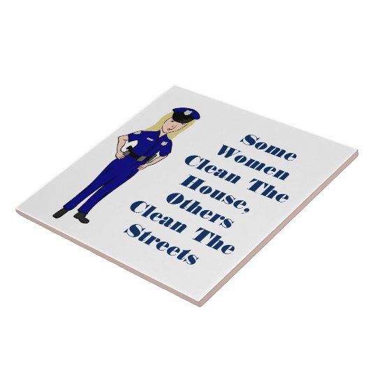 何人かの女性は警官のユーモアをきれいにします タイル (側面)