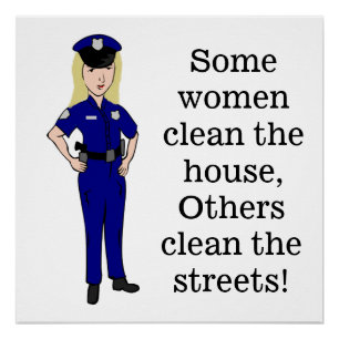 何人かの女性は警官のユーモアをきれいにします ポスター
