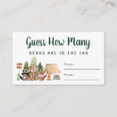 何人がウッドランドの赤ちゃんシャワーのゲームを持っているか推測 エンクロージャーカード (正面)