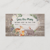 何人がウッドランドの赤ちゃんシャワーのゲームを持っているか推測 エンクロージャーカード (正面)