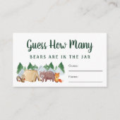 何人がウッドランドの赤ちゃんシャワーのゲームを持っているか推測 エンクロージャーカード (正面)