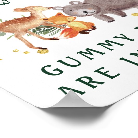 何人がウッドランドの赤ちゃんシャワーのゲームを持っているか推測 ポスター (角)