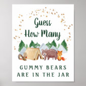 何人がウッドランドの赤ちゃんシャワーのゲームを持っているか推測 ポスター (正面)