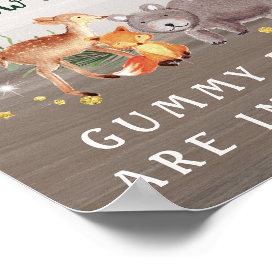 何人がウッドランドの赤ちゃんシャワーのゲームを持っているか推測 ポスター (角)