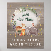 何人がウッドランドの赤ちゃんシャワーのゲームを持っているか推測 ポスター (正面)