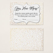 何人だと思う?白い金ゴールド紙吹雪ゲームカード (正面&裏面)