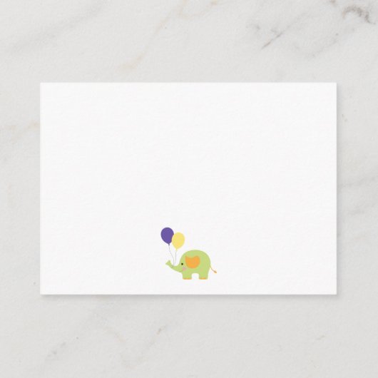 何人だと思う?白と可愛い象のゲームカード エンクロージャーカード (裏面)