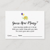 何人だと思う?白と可愛い象のゲームカード エンクロージャーカード (正面)