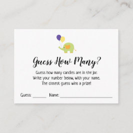 何人だと思う？白と可愛い象のゲームカード エンクロージャーカード