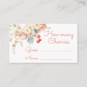 何人のさくらんぼさくらんぼブロッサムベビーシャワーゲーム エンクロージャーカード (正面)