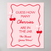 何人のさくらんぼの赤ちゃんシャワーのゲーム ポスター (正面)